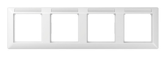 AS5840BFINAWW Rahmen 4-fach INA alpinweiss waagrecht mit Fenster