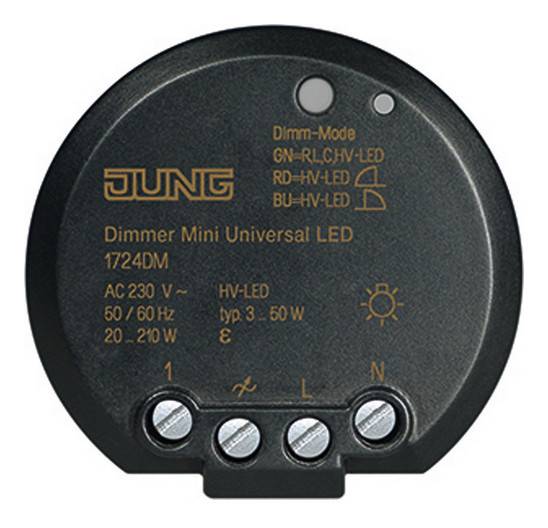 1724DM Minidimmer Universal LED UP 2-Draht-Technik D48mm T:19,5mm