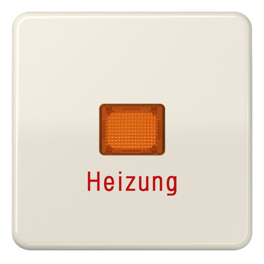 CD590BFH Wippe bruchsicher mit orangenfarbene Kalotte CD500 Heizung-Notschalter cremeweiss