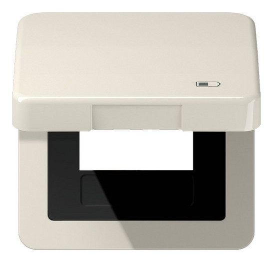 CD590KLUSB Klappdeckel Zentralplatte mit Symbol USB-Ladegerät für USB-Ladegerät cremeweiss
