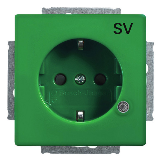 20EUCBL-13-84 SCHUKO Steckdose mit LED Kontrolllicht mit erhöhtem Berührungsschutz grün